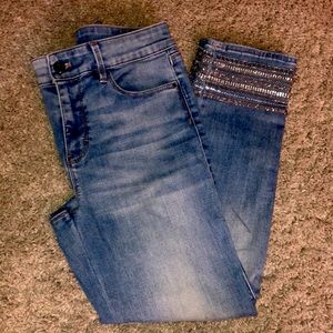 WhiteHouseBlackMarket Embellished Skinny Jeans